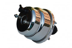 LEED Brakes H76B4 7 inch dual power booster, 1-1/8 inch bore flat top master disc/disc (Chrome)