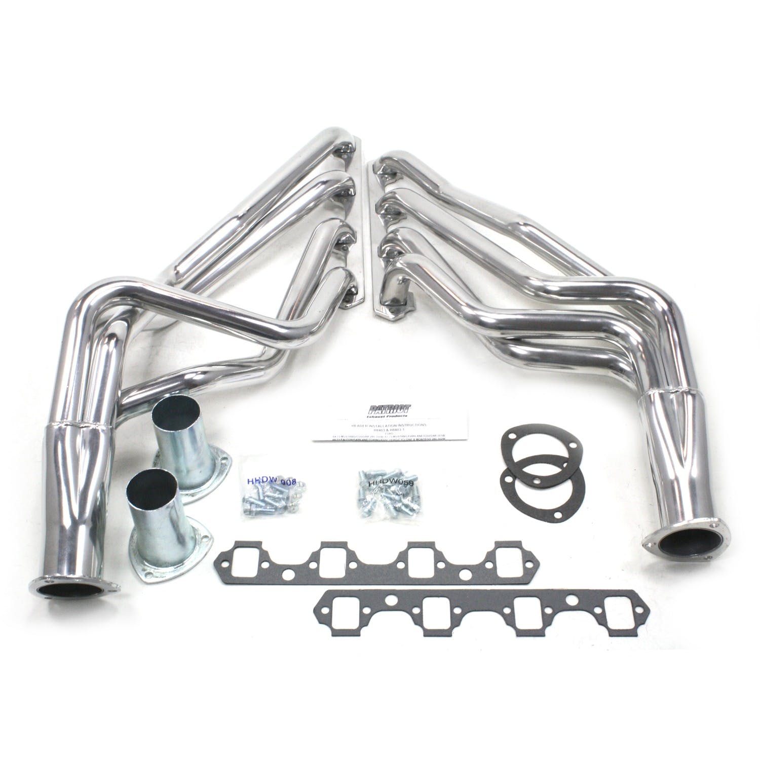 Patriot Exhaust H8403-1 64-77 Various Ford SBF Long Tube Silver