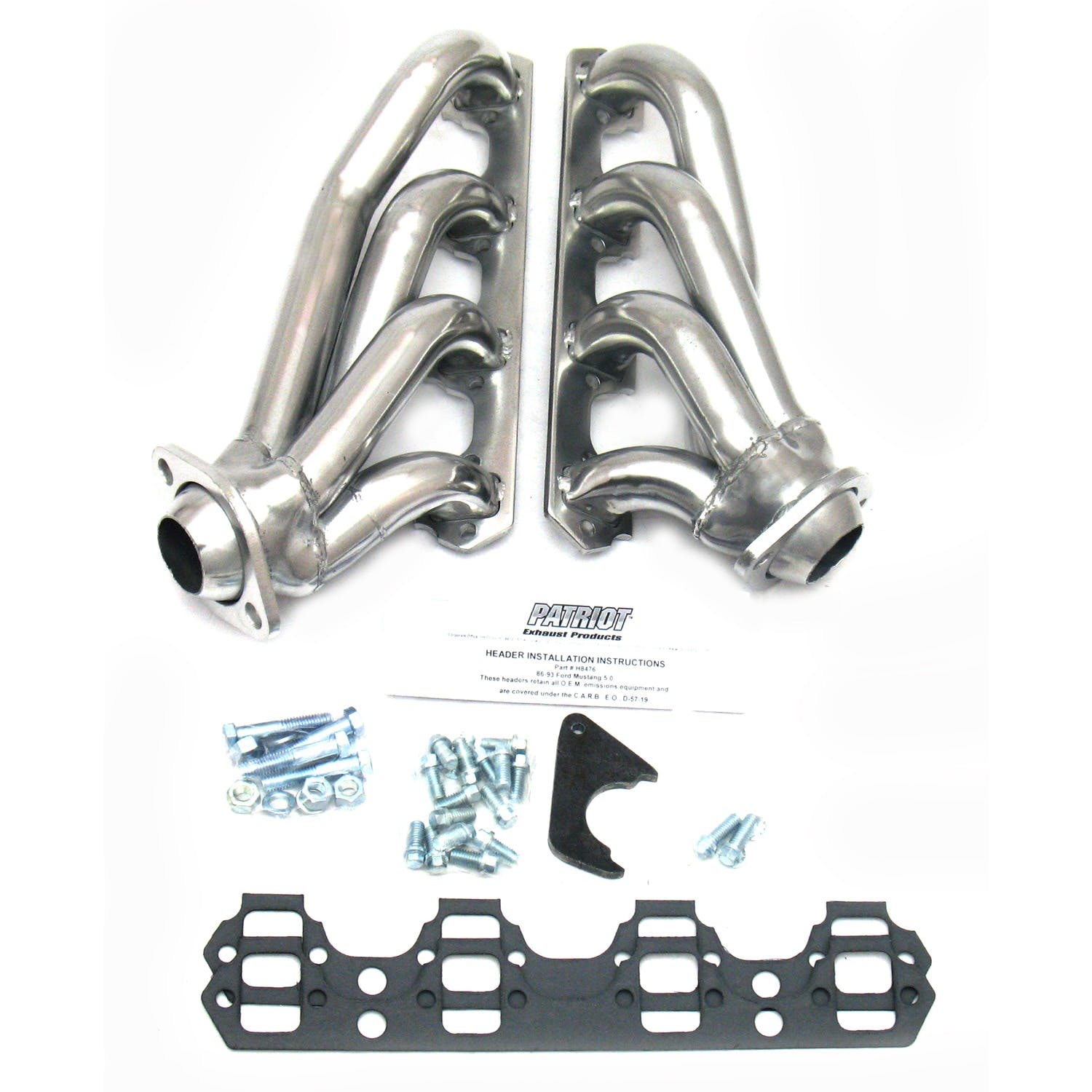 Patriot Exhaust H8476-1 86-93 Mustang 5.0 Emission Legal Silver