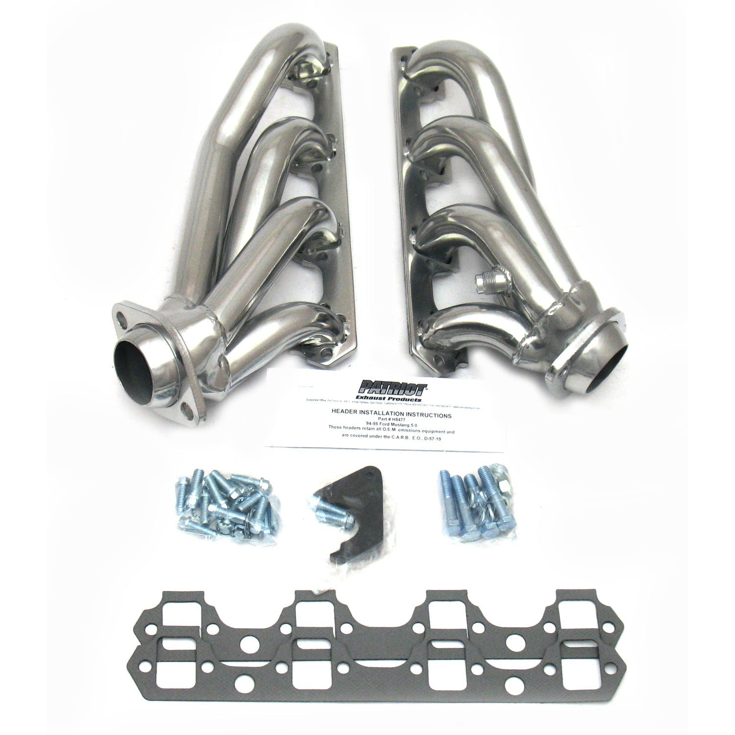 Patriot Exhaust H8477-1 86-93 Mustang 5.0 Emission Legal Silver