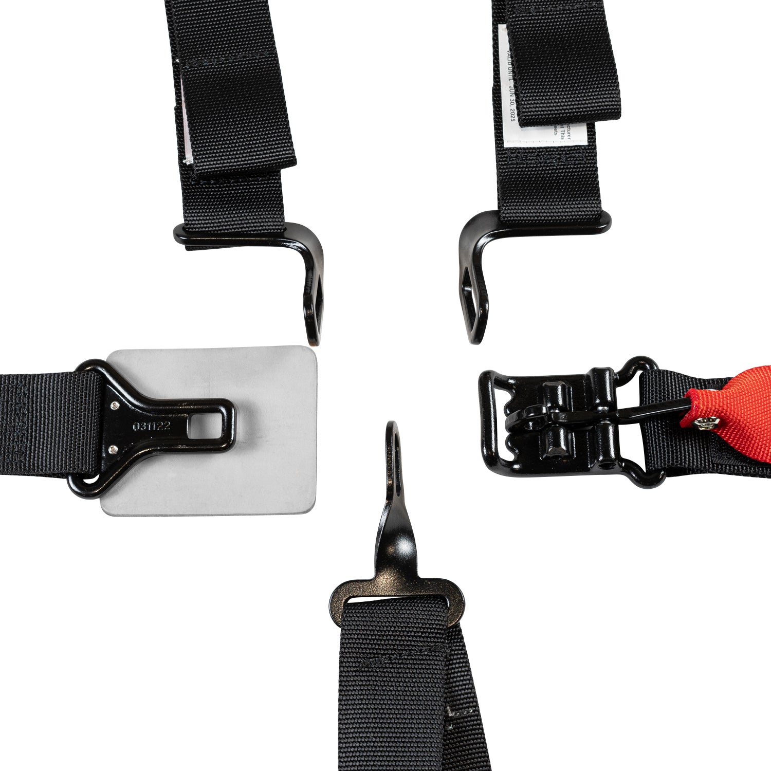 ZAMP Racing Seat Harness Black 2 Shoulder 2 6 Point SFI 16.1 HARN02S003