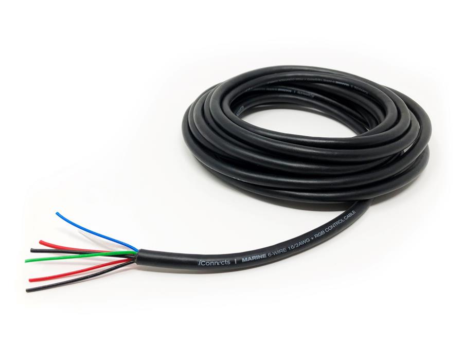 iConnects 6 Wire Speaker / RGB Combination Cable SOLD BY THE FOOT IC6WIREBK