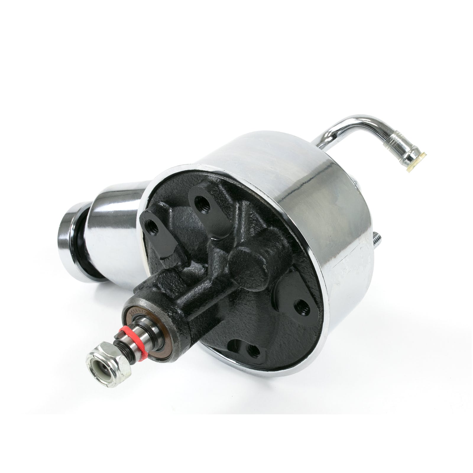 Top Street Performance JM2003C GM Early Saginaw Power Steering Pump With Billet Aluminum Cap and Dipstick, Chrome