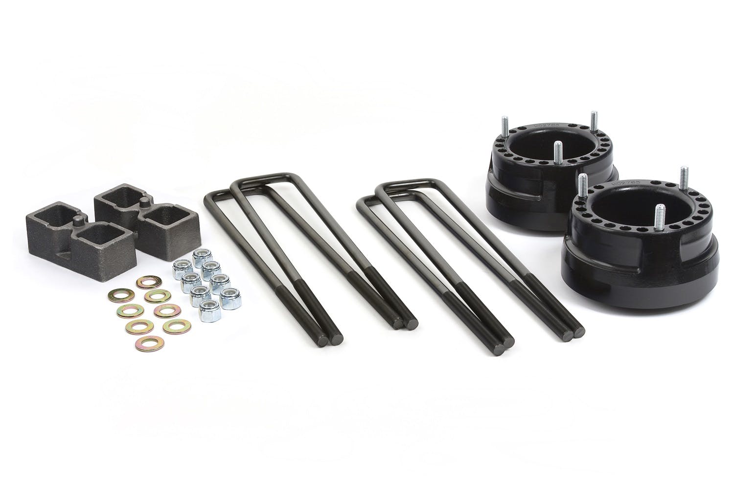 Daystar KC09122BK Suspension Lift Kit; 2 inch Front Coil Spring Spacers; 2 inch Rear Blocks w/ U-bolts