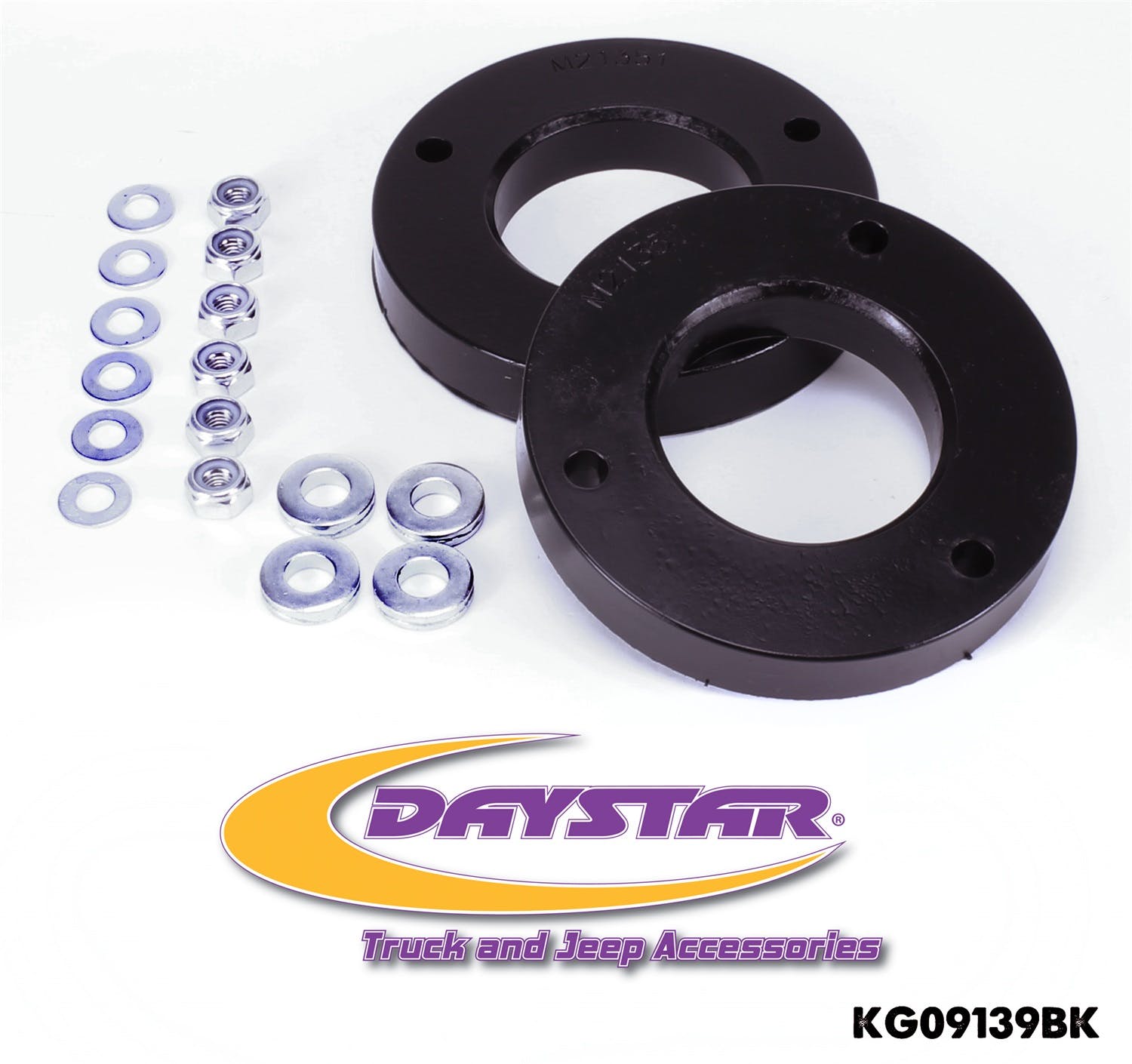 Daystar KG09139BK Suspension Leveling Kit; 2 inch Front Strut Spacers