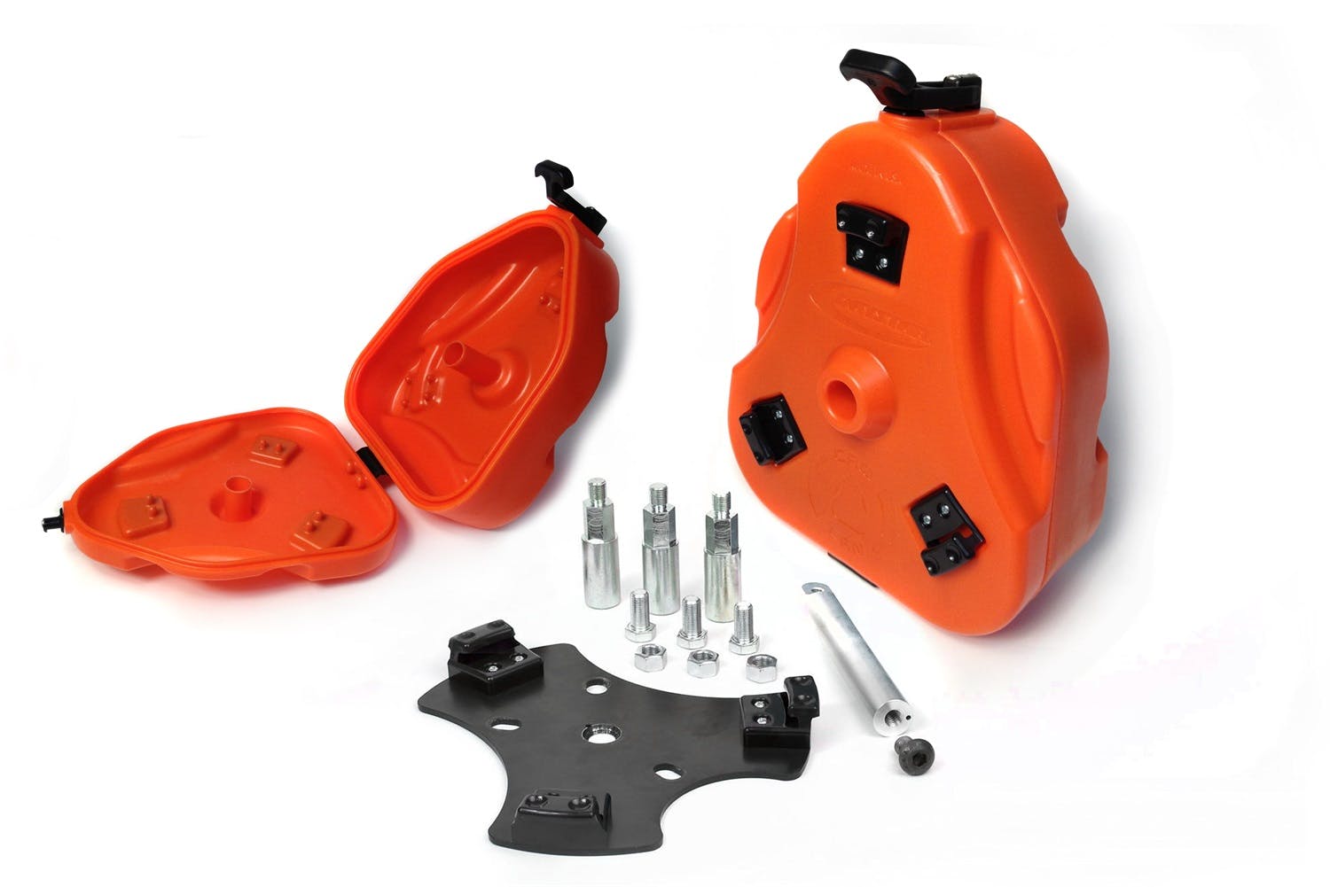 Daystar KT71001OR Cam Can Trail Box; Orange; with Spare Tire Mount