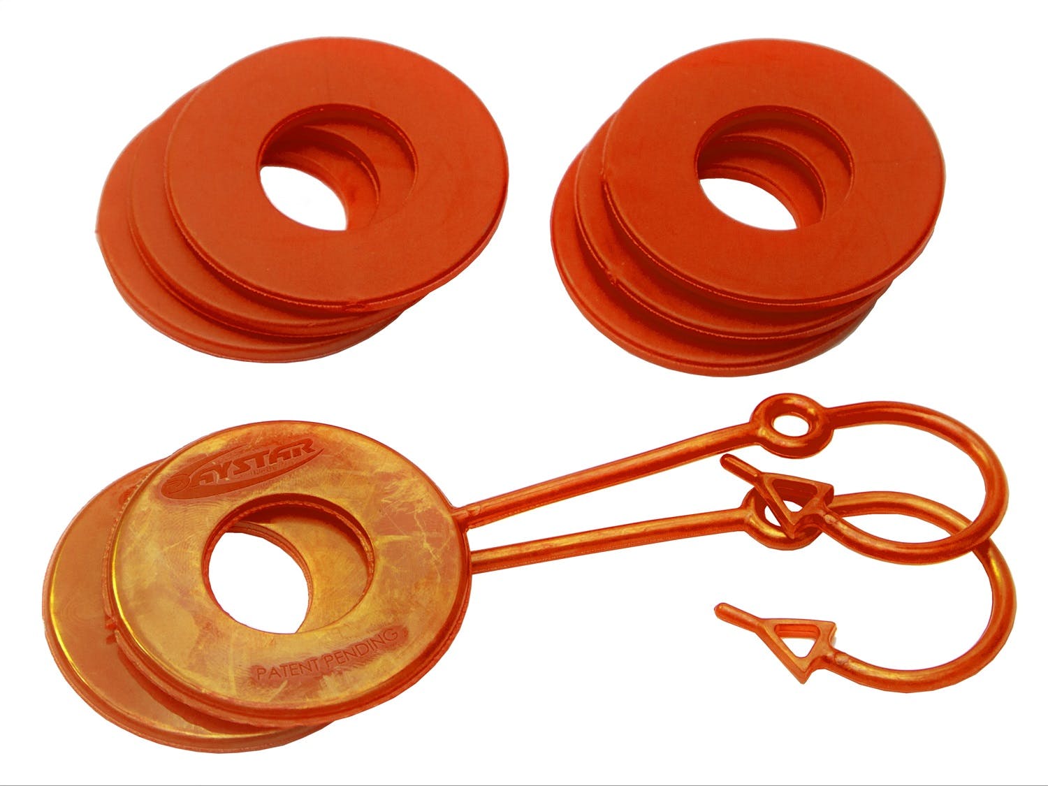 Daystar KU70060FA D-Ring and Locking Washer Set, 2 locking, 6 non-locking, Fl. Orange