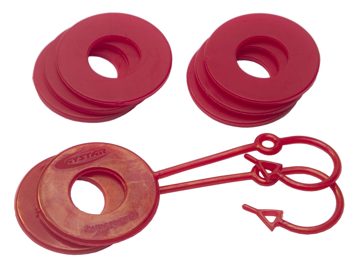 Daystar KU70060RE D-Ring and Locking Washer Set, 2 locking, 6 non-locking, Red