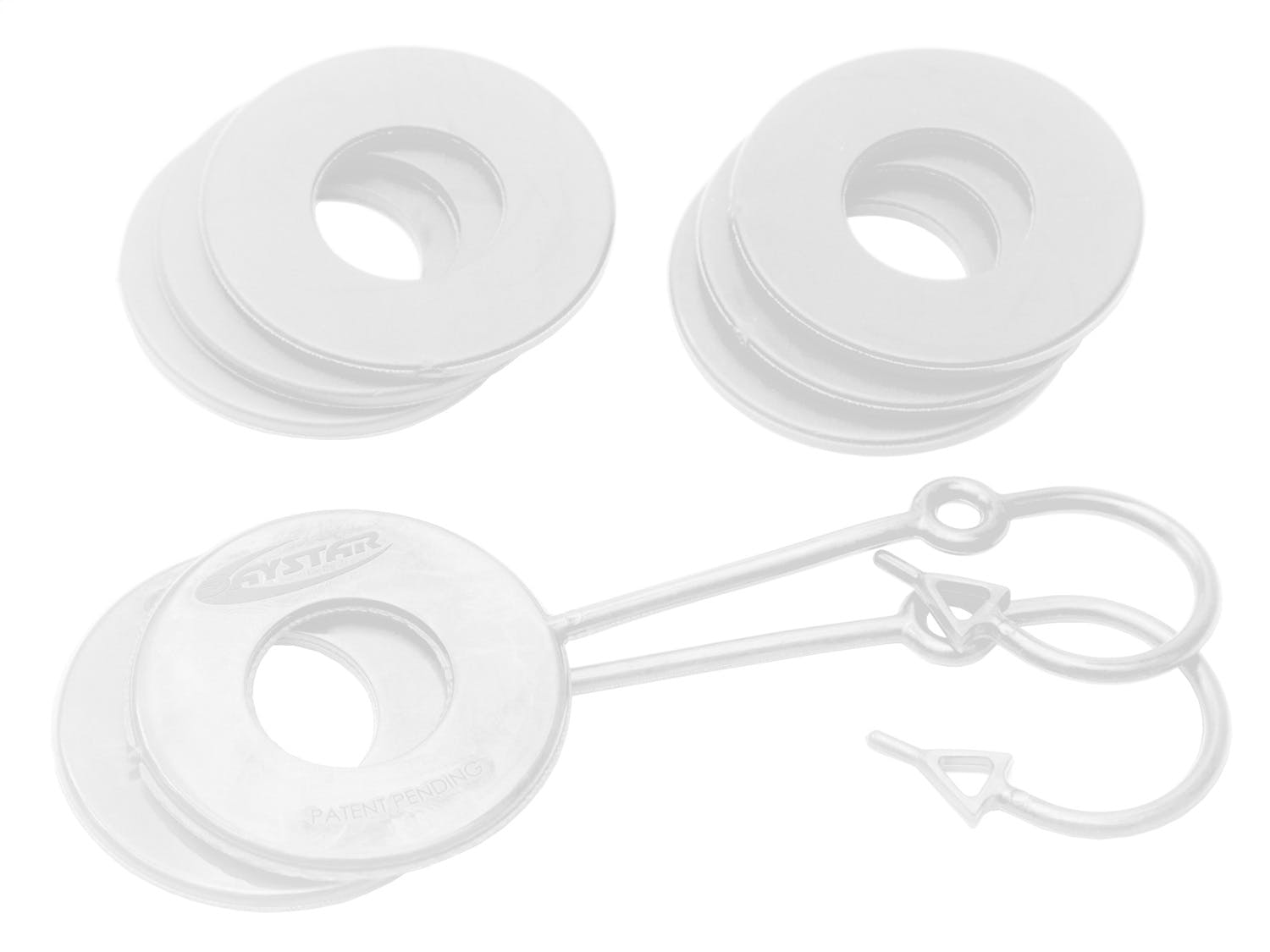 Daystar KU70061WH D-Ring Locking Washer Set, 2 locking, 6 non-locking, White