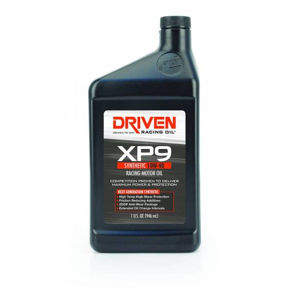 Driven Racing Oil 03206 XP9 Synthetic 10W-40 Racing Motor Oil (1 qt. bottle)