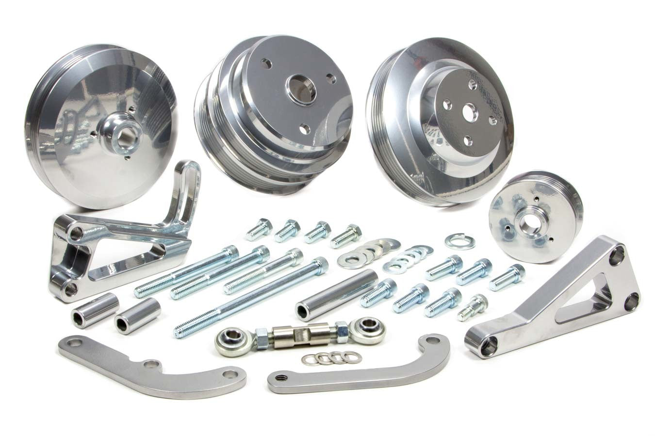 MARCH PERFORMANCE,22031-09,SBC Serpentine Conv Low Cost Custom Silver Kit