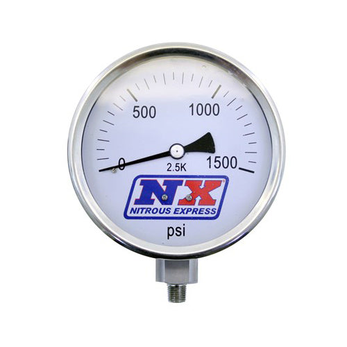 NITROUS EXPRESS Nitrous Pressure Gauge 4in Dia High Accuracy 15540