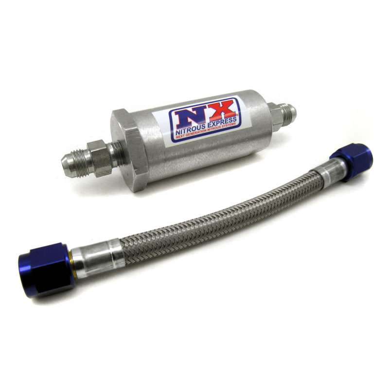 NITROUS EXPRESS 6an Pure-Flo Nitrous Filter w/7in S/S Hose 15610