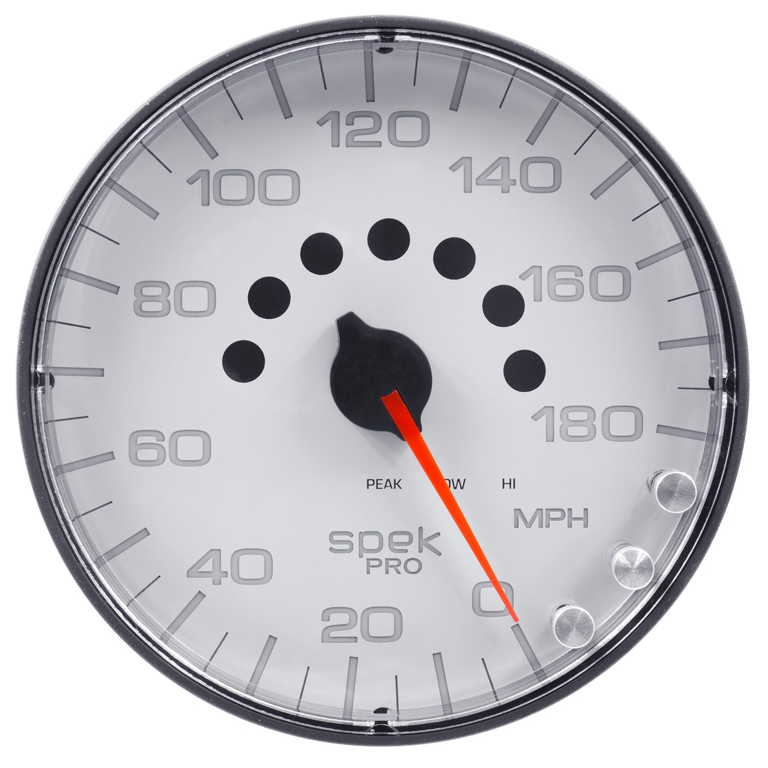 AutoMeter Products P230128 Spek Pro Spek Pro Speedometer Gauge, Electric Programmable White/Black 5, 180