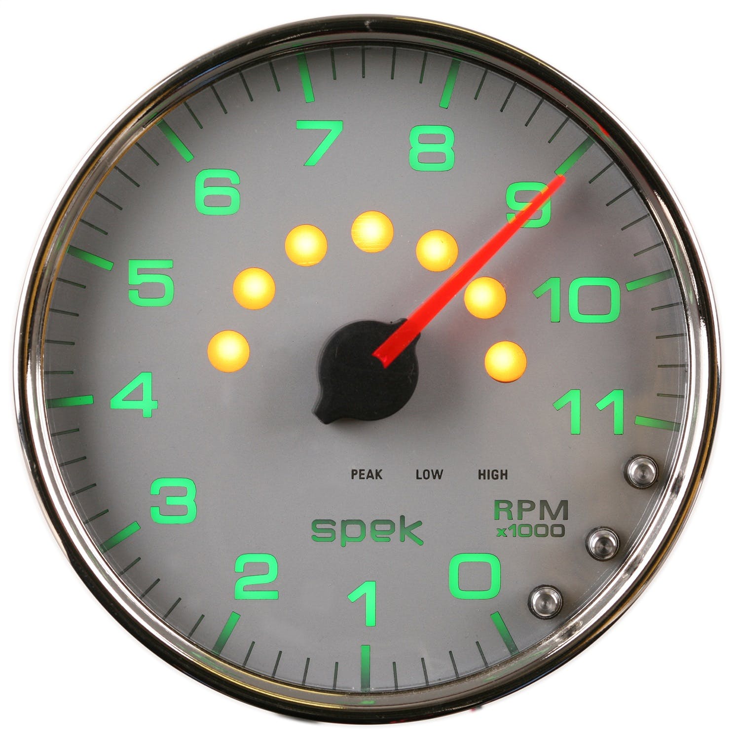 AutoMeter Products P23921 Spek Pro Tachometer Gauge, 5, 11K RPM, with Shift Light Silver/Chrome