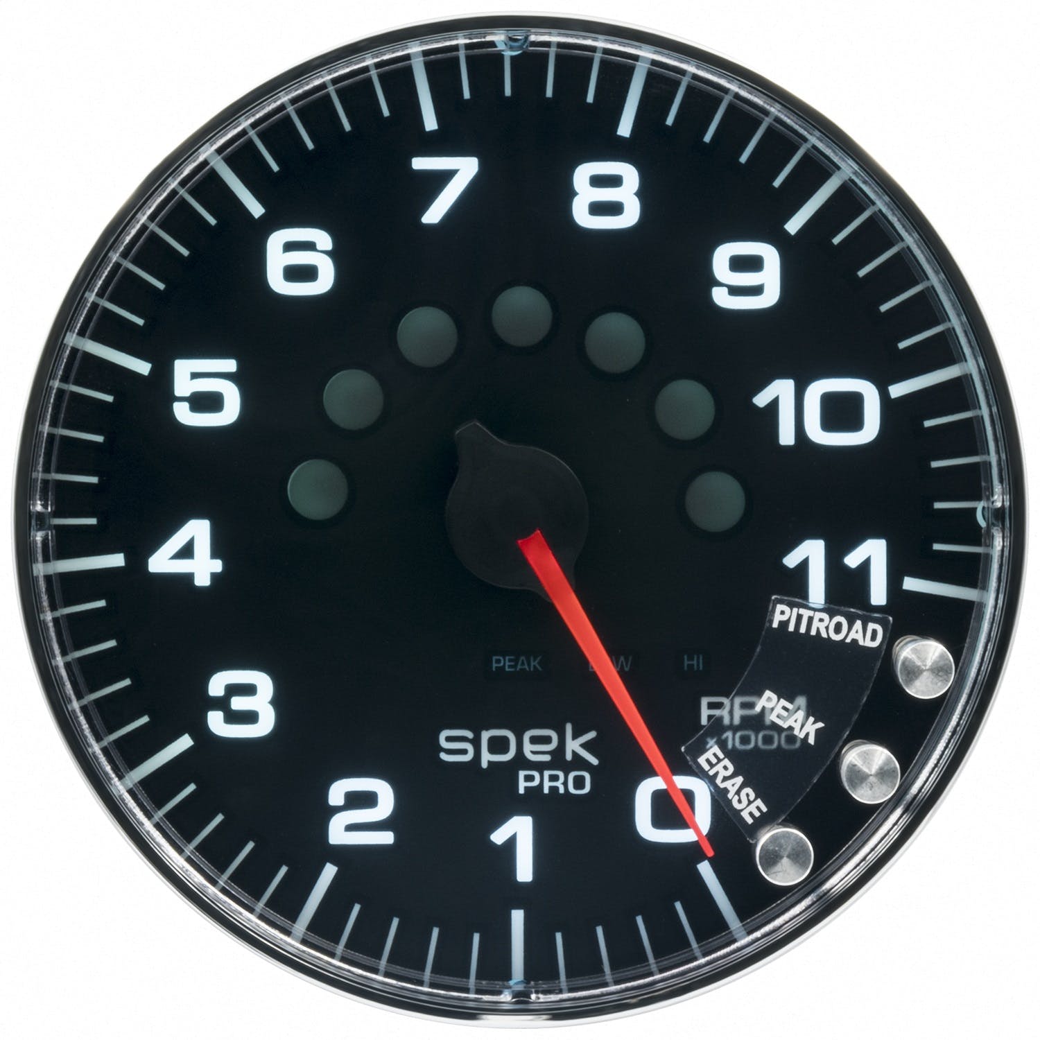 AutoMeter Products P239318 Spek Pro Tachometer Gauge, 5, 11K RPM, with Shift Light Black/Chrome