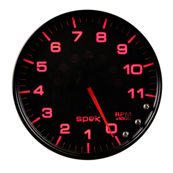 AutoMeter Products P23932 Spek Pro Tachometer Gauge, 5, 11K RPM, with Shift Light Black/Black