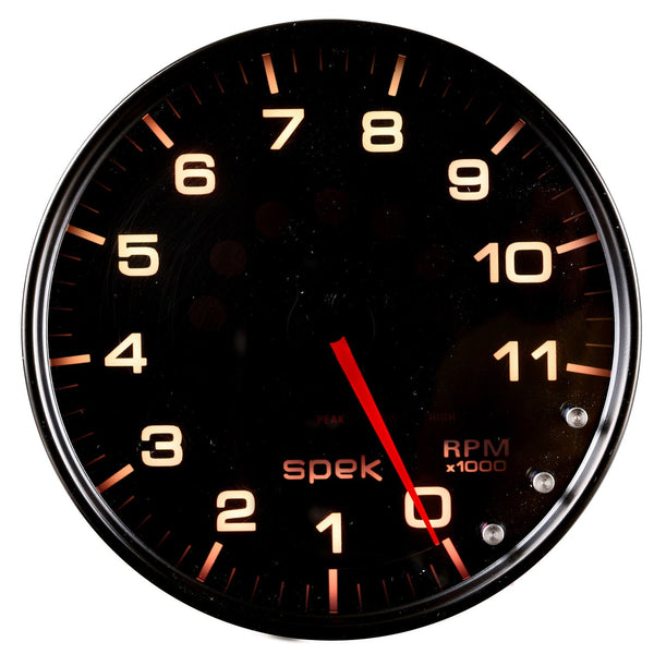AutoMeter Products P23952 Spek Pro Tachometer Gauge, 5, 11K RPM, with Shift Light Black/Smoke/Black