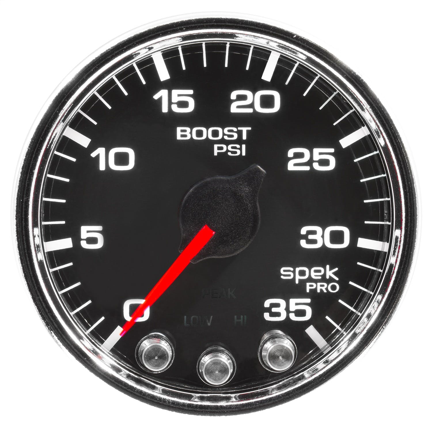 AutoMeter Products P30331 Boost Gauge, 2 1/16, 35PSI, Stepper Motor Black/Chrome
