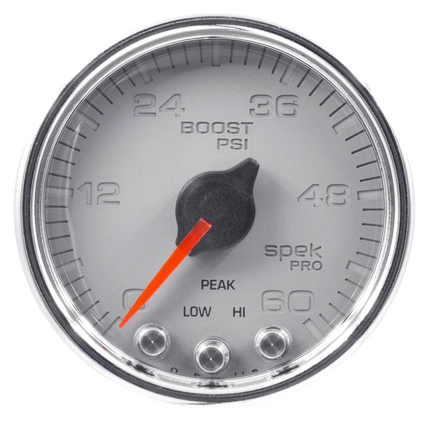 AutoMeter Products P30421 Boost Gauge, 2 1/16, 60PSI, Stepper Motor Silver/Chrome