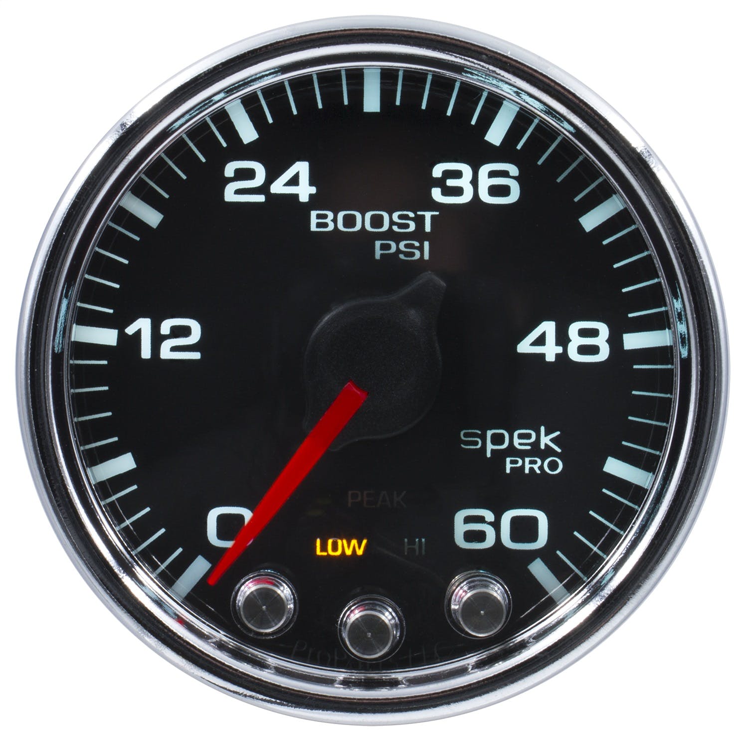 AutoMeter Products P30431 Boost Gauge, 2 1/16, 60PSI, Stepper Motor Black/Chrome