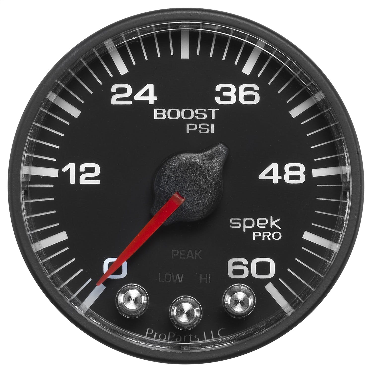 AutoMeter Products P304328 Spek Pro 2-1/16in Boost, 0-60 PSI, Black Dial, Black Bezel