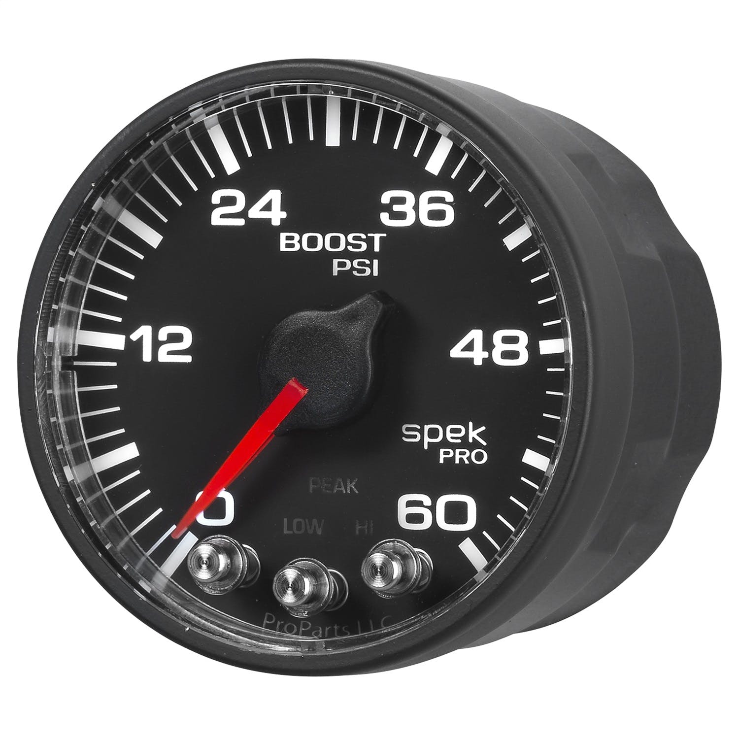 AutoMeter Products P304328 Spek Pro 2-1/16in Boost, 0-60 PSI, Black Dial, Black Bezel