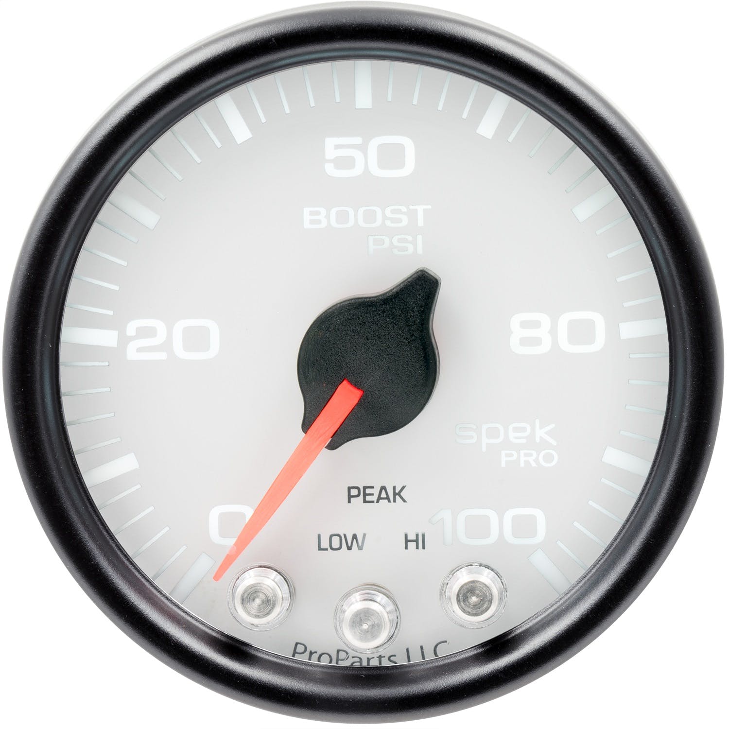 AutoMeter Products P30512 Boost Gauge, 2 1/16, 100PSI, Stepper Motor White/Black