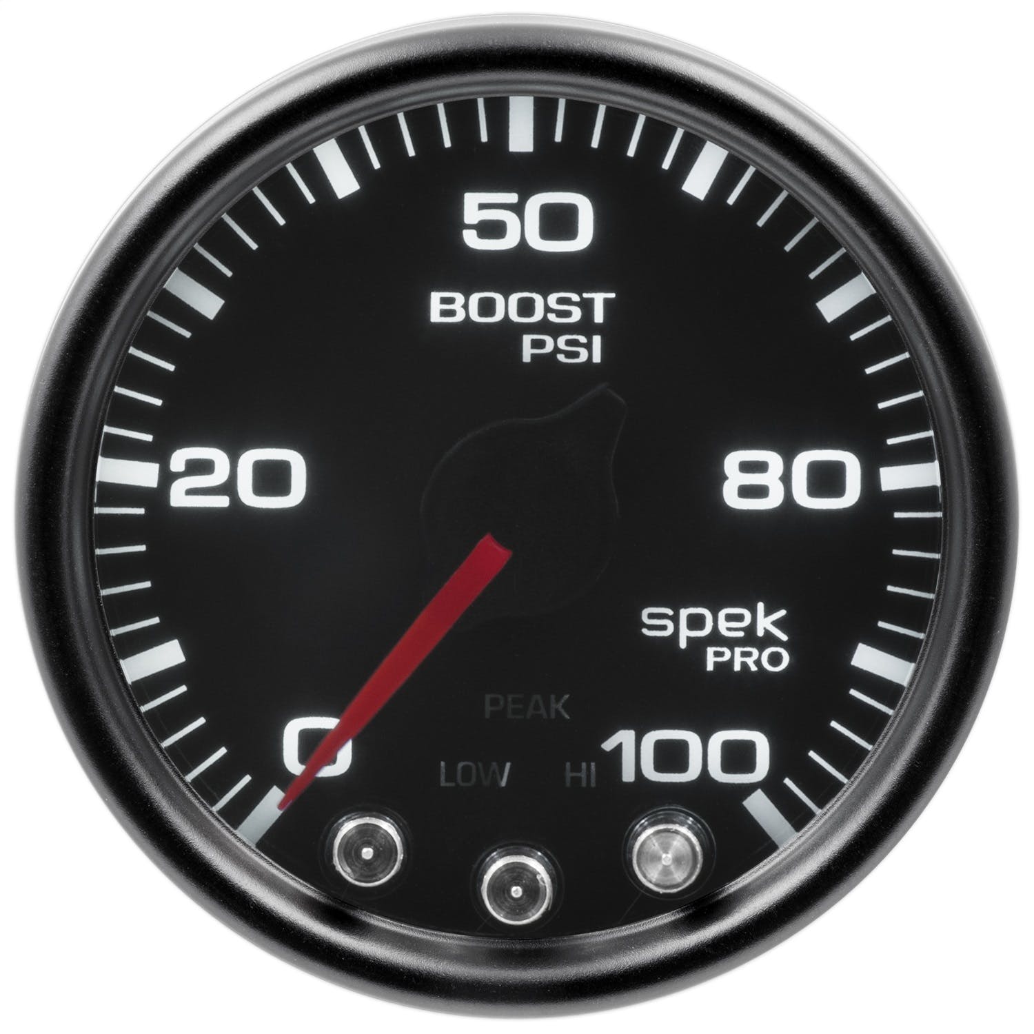 AutoMeter Products P30552 Gauge; Boost; 2 1/16in.; 100psi; Stepper Motor w/Peak/Warn; Blk/Smoke/Blk; Spek-