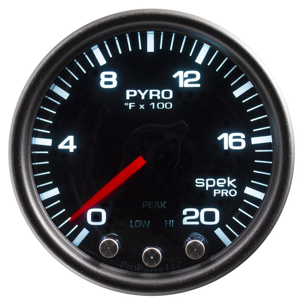 AutoMeter Products P31052 Gauge; Pyro. (EGT); 2 1/16in.; 2000° F; Stepper Motor w/Peak/Warn; Blk/Smoke/B