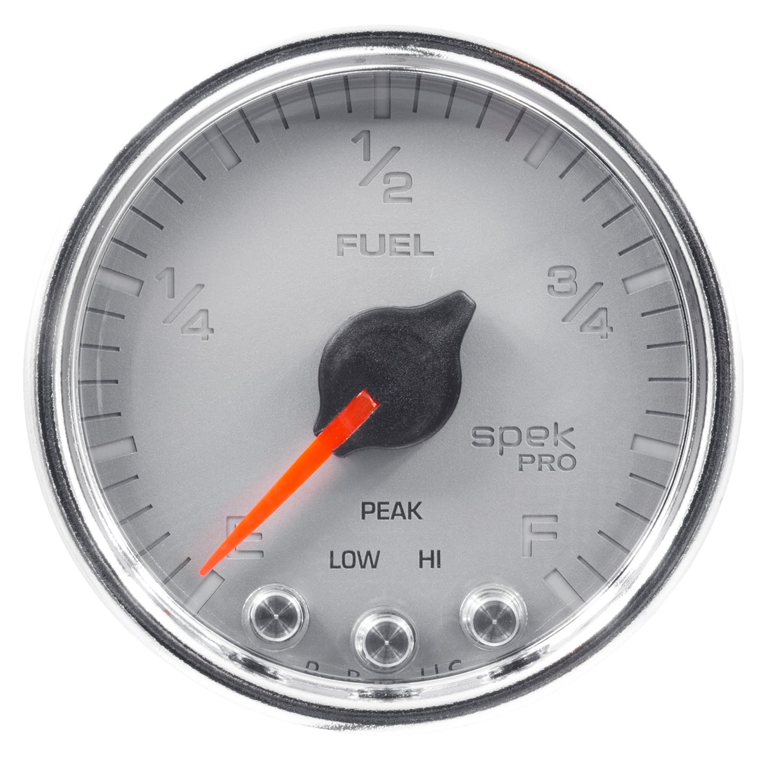 AutoMeter Products P31221 Spek Pro Fuel Level Gauge, 2 1/16, Programmable Silver/Chrome