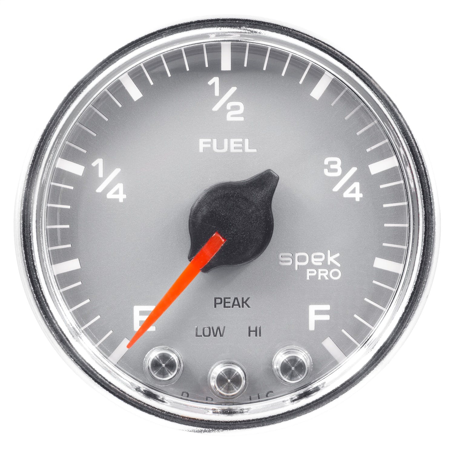 AutoMeter Products P31221 Spek Pro Fuel Level Gauge, 2 1/16, Programmable Silver/Chrome