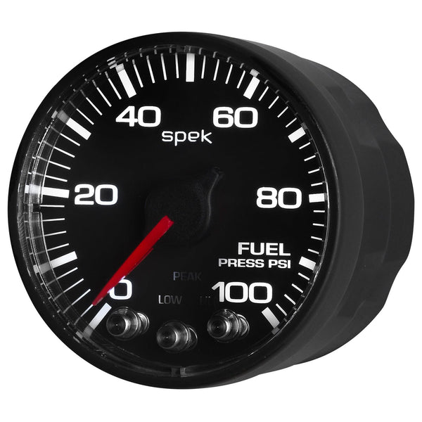 AutoMeter Products P314328 Spek Pro 2-1/16in Fuel Pressure, 0- 100 PSI, Black Dial, Black Bezel