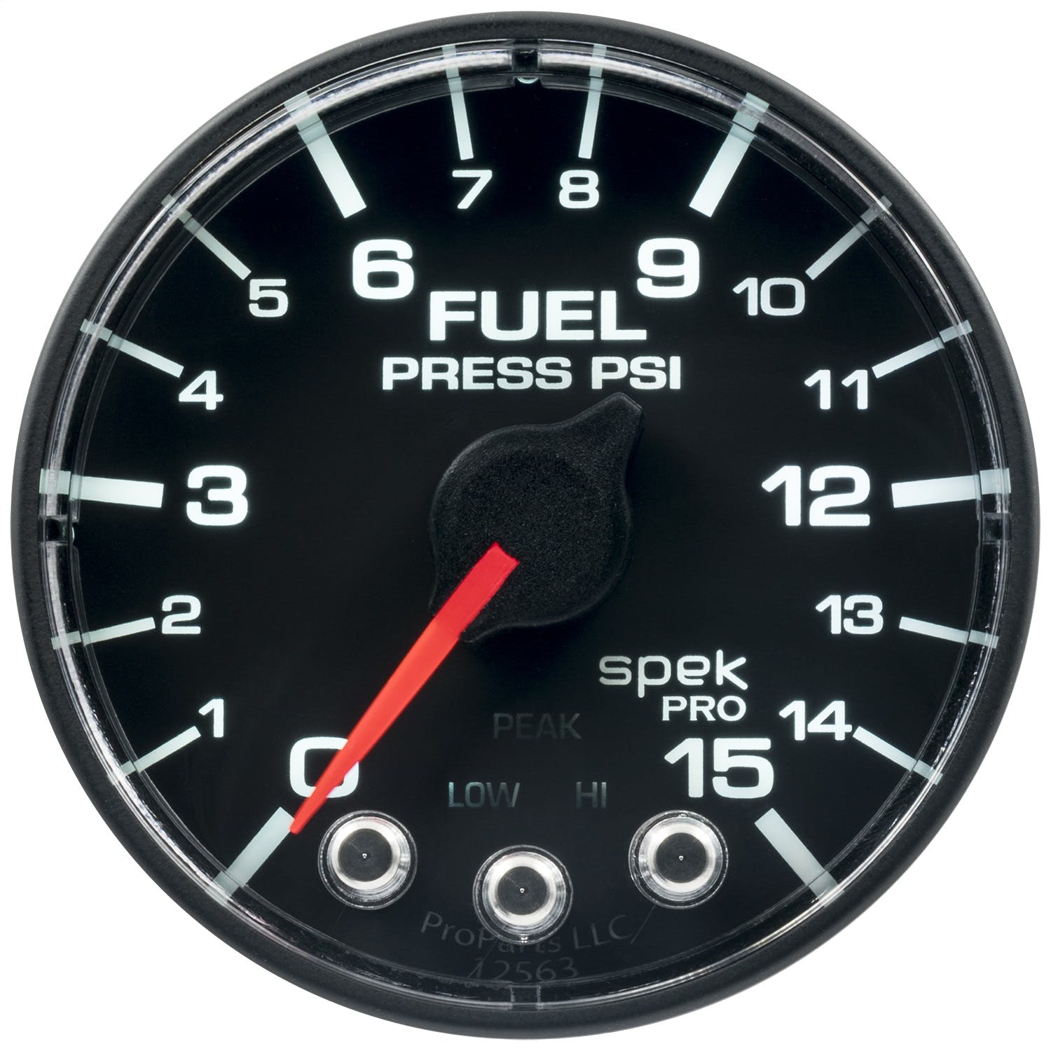 AutoMeter Products P315328 Spek Pro 2-1/16in Fuel Pressure, 0-15 PSI, Black Dial, Black Bezel