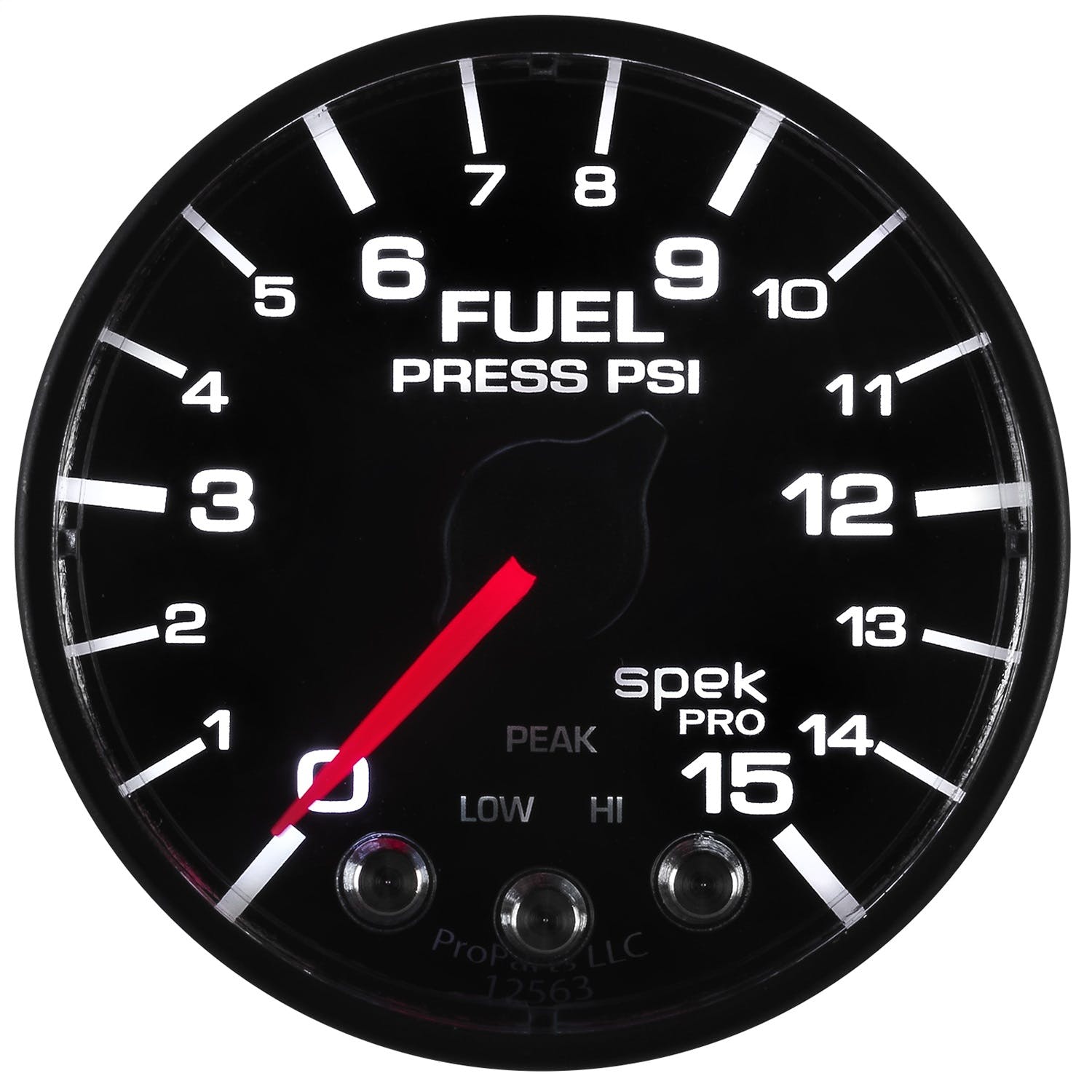 AutoMeter Products P315328 Spek Pro 2-1/16in Fuel Pressure, 0-15 PSI, Black Dial, Black Bezel