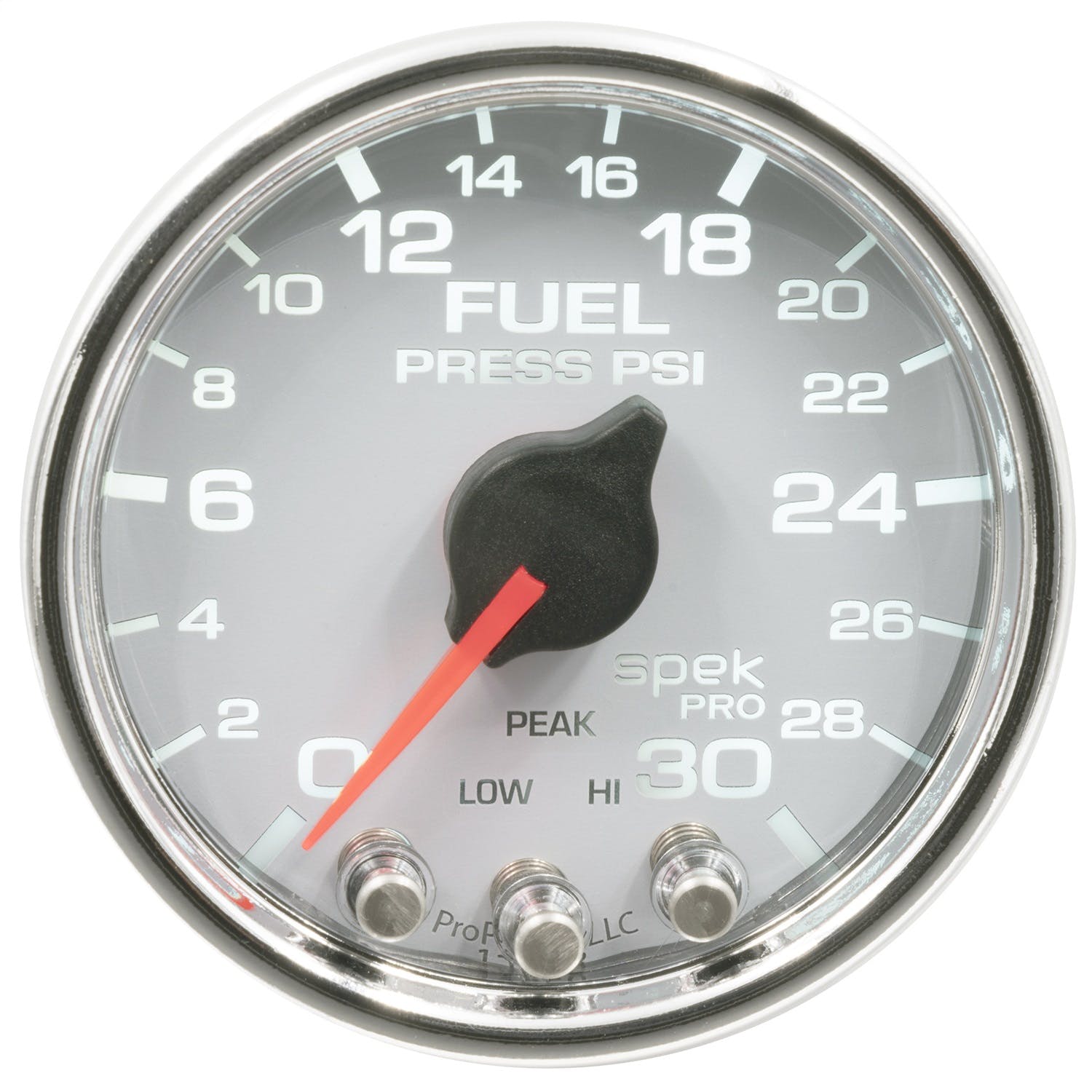 AutoMeter Products P31611 Fuel Press Gauge, 2 1/16, 30PSI, Stepper Motor w/Peak and Warning, White/Chrome