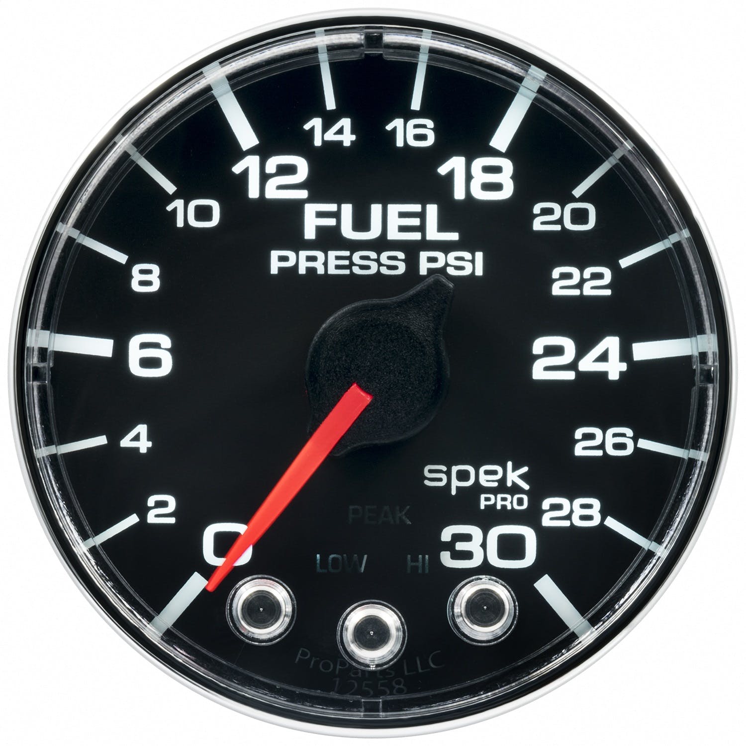 AutoMeter Products P316318 Fuel Pressure Gauge, 2 116, 30PSI, Stepper Motor Black