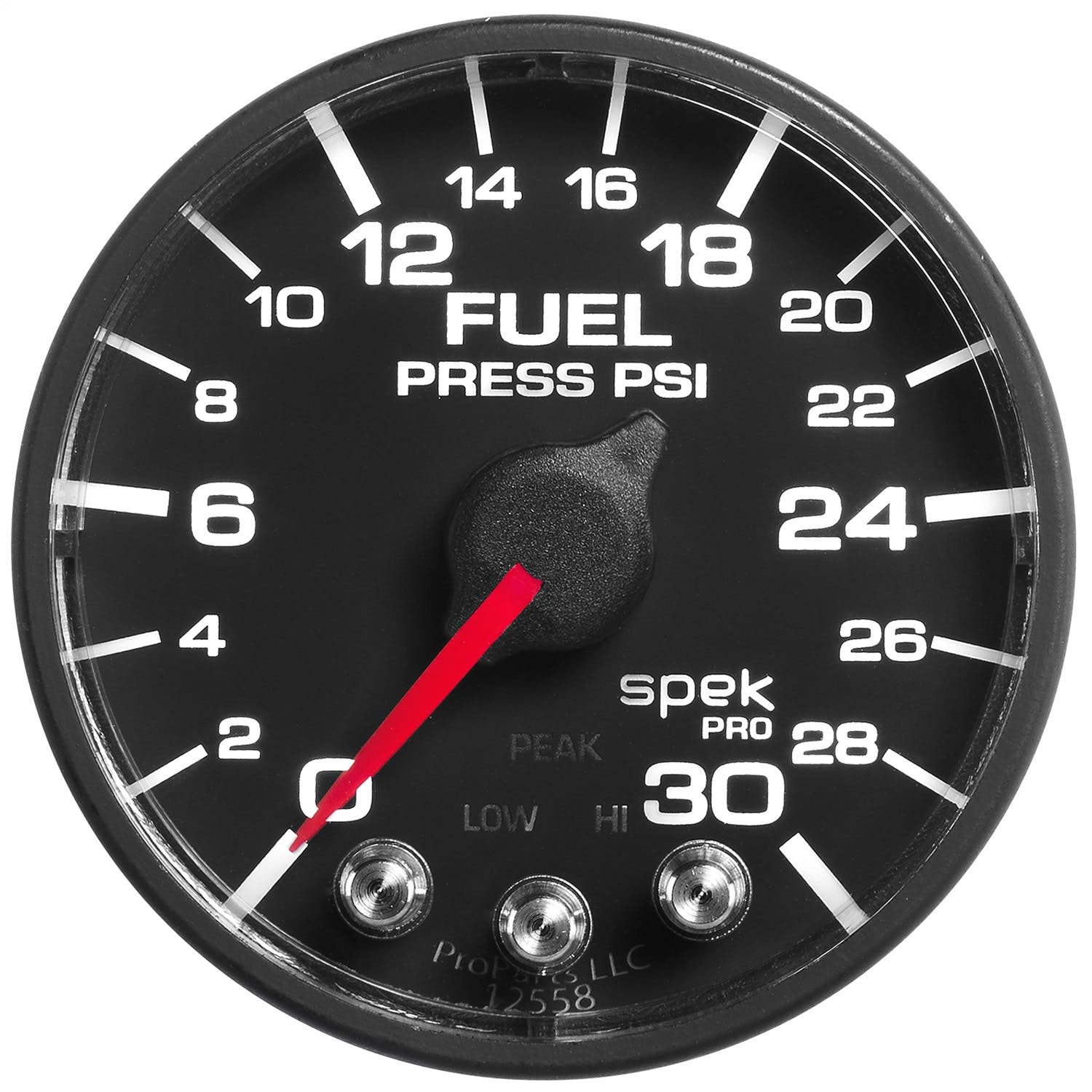AutoMeter Products P316328 Gauge; Fuel Press; 2 1/16in.; 30psi; Stepper Motor w/Peak/Warn; Blk/Blk; Spek-Pr