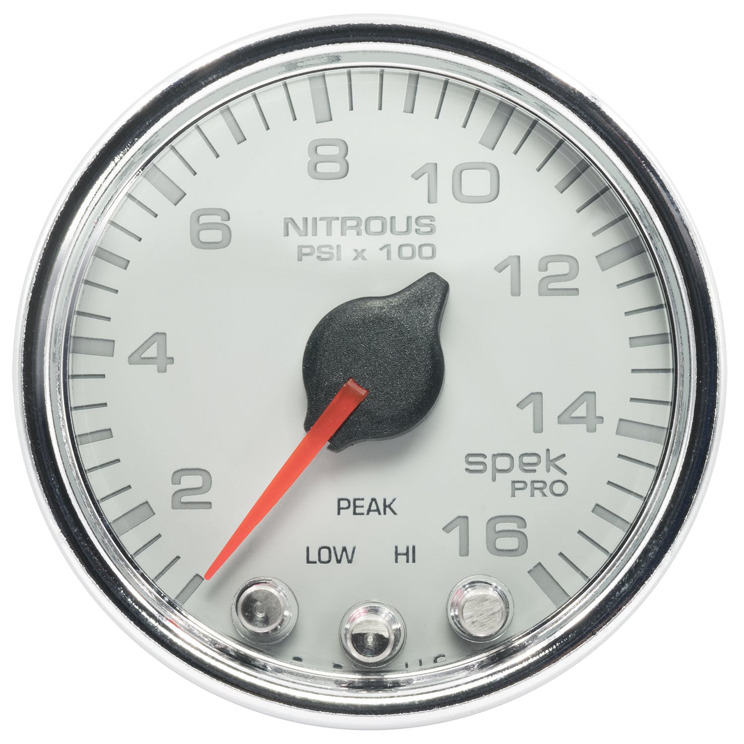 AutoMeter Products P32011 Gauge; Nitrous Press; 2 1/16in.; 1600psi; Stepper Motor w/Peak/Warn; Wht/Chrm; S