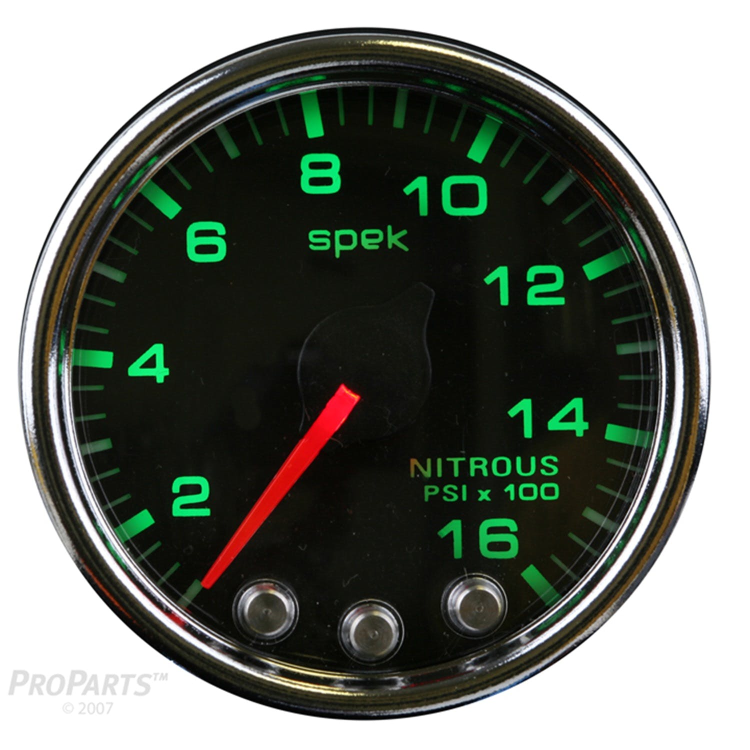 AutoMeter Products P32031 Gauge; Nitrous Press; 2 1/16in.; 1600psi; Stepper Motor w/Peak/Warn; Blk/Chrm; S