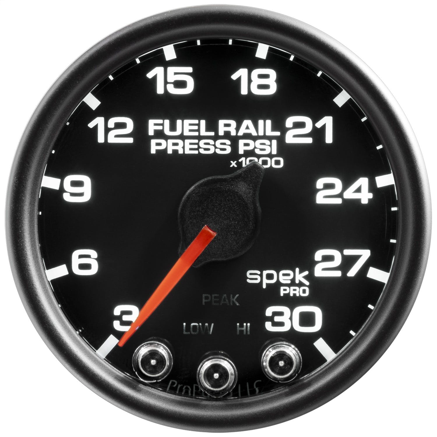 AutoMeter Products P32132 Rail Pressure Gauge 2 116, 30KPSI, Stopper Motor Black