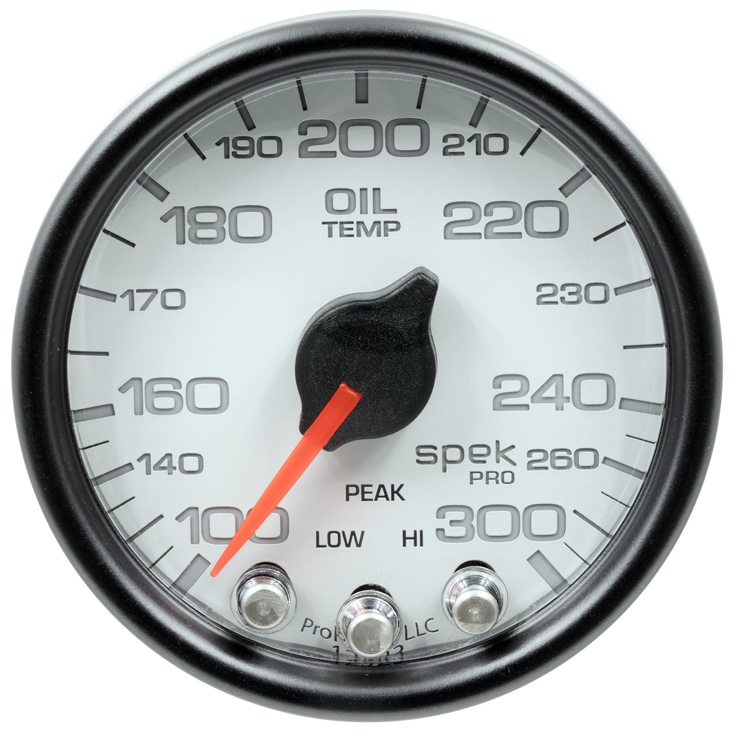 AutoMeter Products P32212 Gauge; Oil Temp; 2 1/16in.; 300° F; Stepper Motor w/Peak/Warn; Wht/Blk; Spek-P