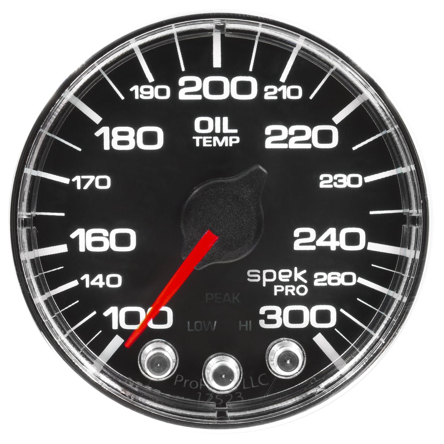 AutoMeter Products P322318 Gauge; Oil Temp; 2 1/16in.; 300° F; Stepper Motor w/Peak/Warn; Blk/Chrm; Spek-