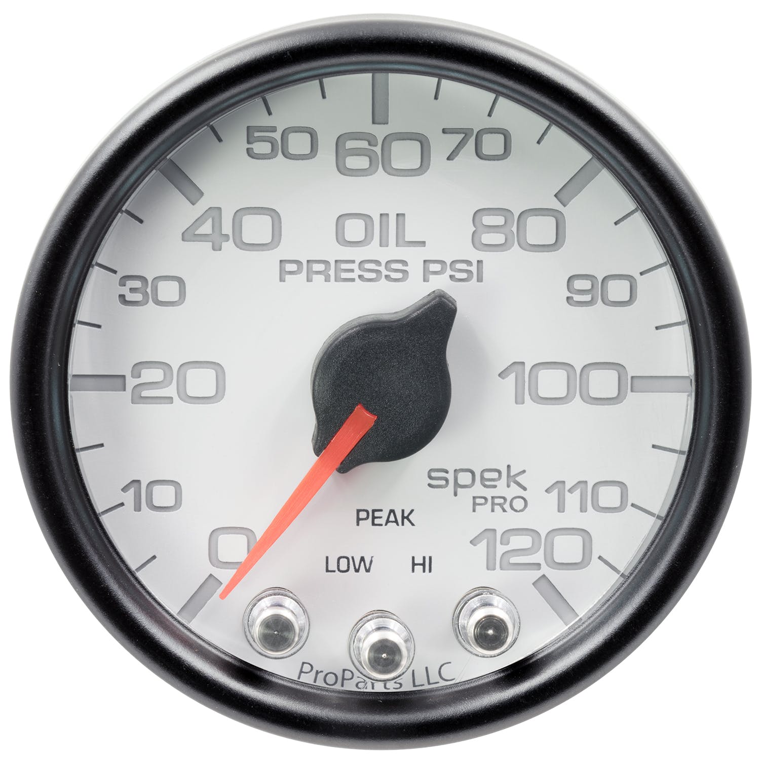 AutoMeter Products P32512 Oil Pressure Gauge 2 1/16, 120PSI, Stopper Motor White/Black