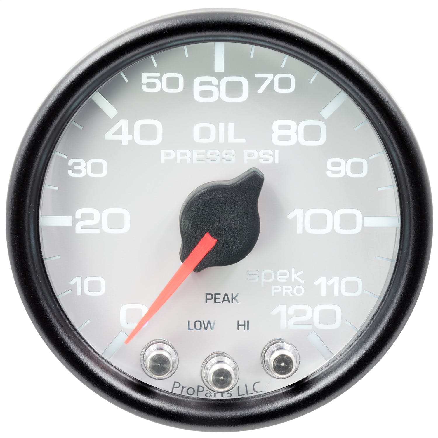 AutoMeter Products P32512 Oil Pressure Gauge 2 1/16, 120PSI, Stopper Motor White/Black