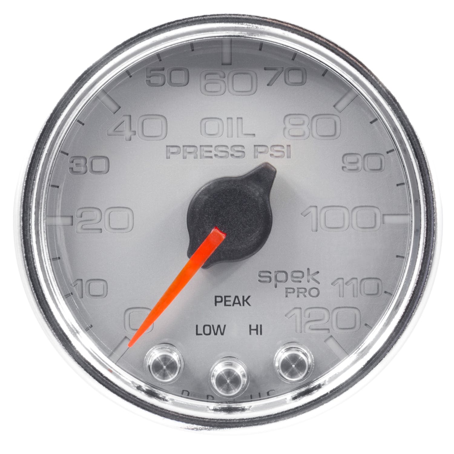 AutoMeter Products P32521 Oil Pressure Gauge 2 1/16, 120PSI, Stopper Motor Silver