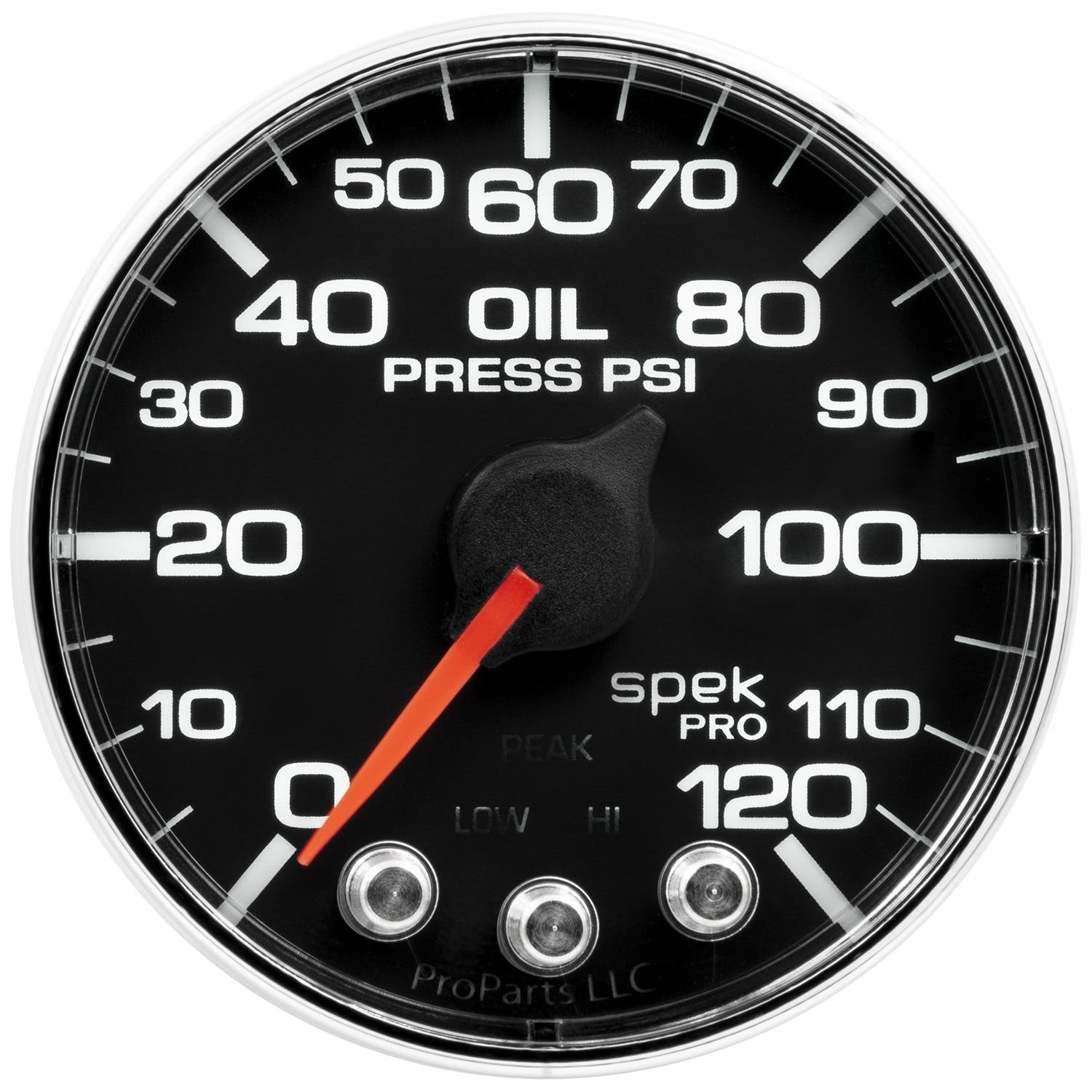 AutoMeter Products P325318 Oil Pressure Gauge 2 1/16, 120PSI, Stopper Motor Black/Chrome