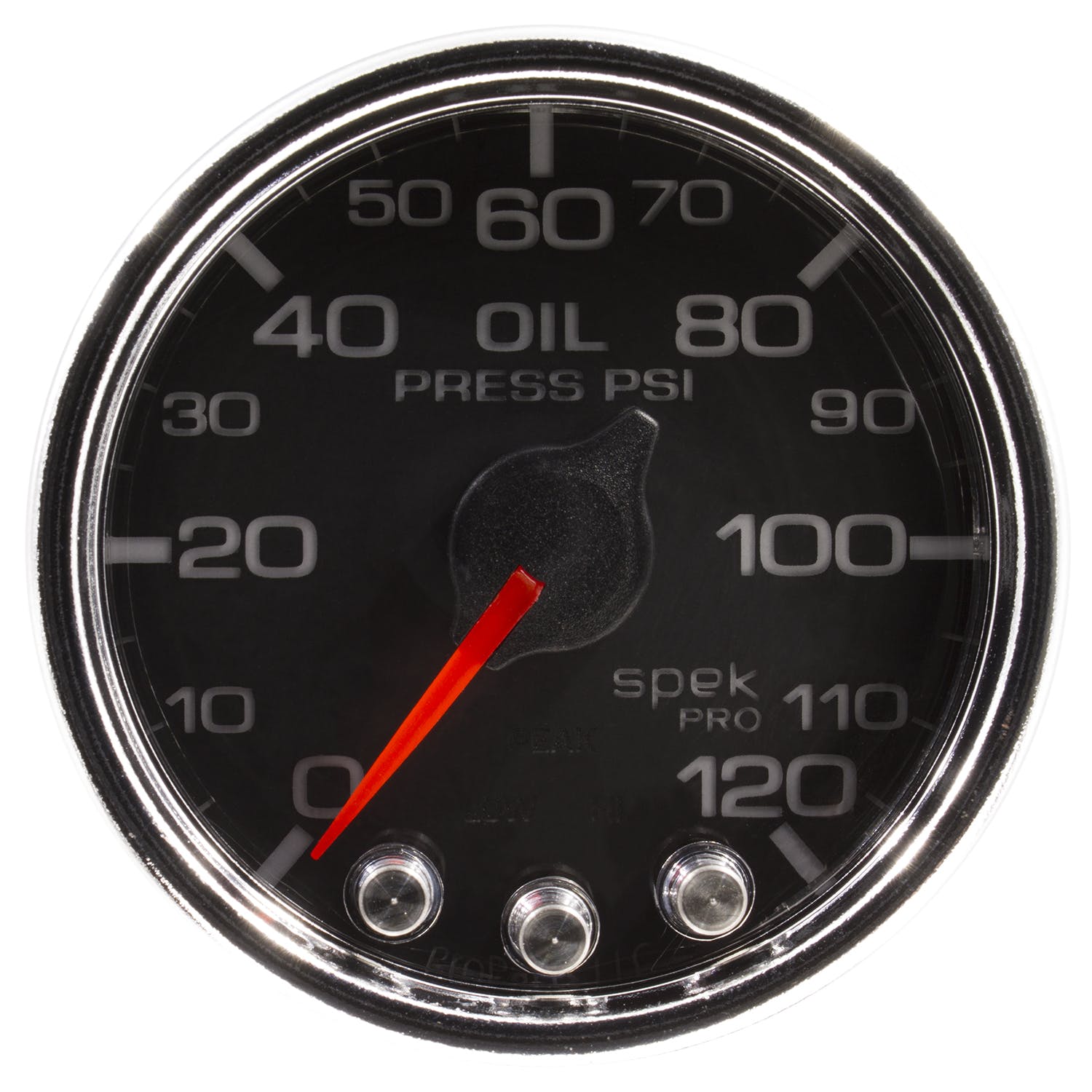 AutoMeter Products P32531 Oil Pressure Gauge 2 1/16, 120PSI, Stopper Motor Black/Chrome