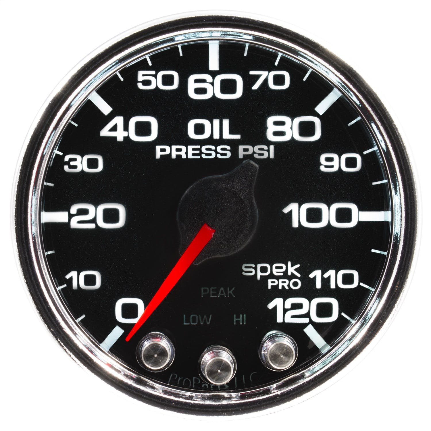 AutoMeter Products P32531 Oil Pressure Gauge 2 1/16, 120PSI, Stopper Motor Black/Chrome