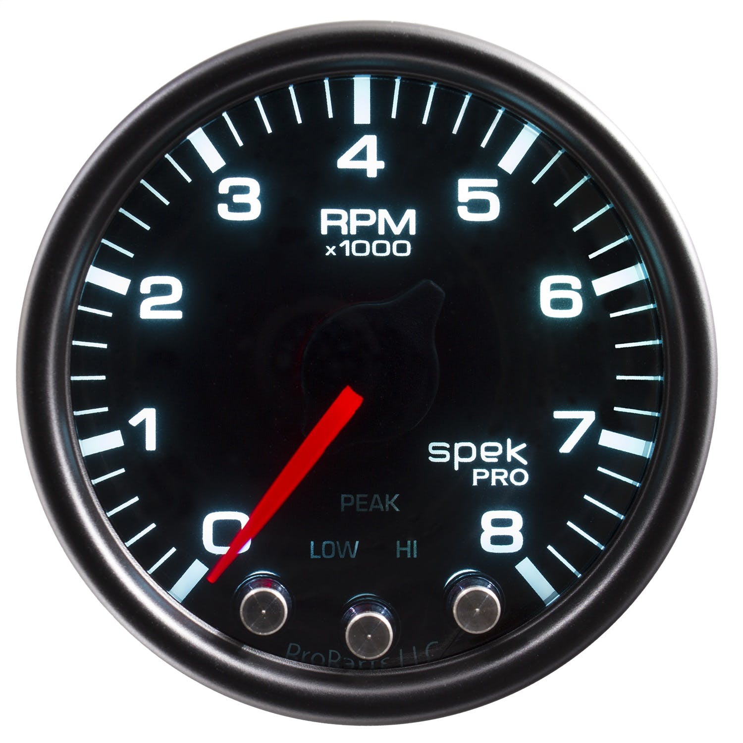 AutoMeter Products P33452 Tach 2in. 8k RPM w Shift Light/Pk Mem Blk/Smke/Blk Spek